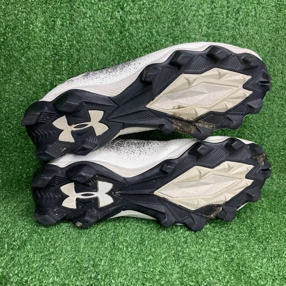 Under Armour UA Mens Size 7.5 Spotlight Fran RM 2.0 Jr  Cleats White/Black‎